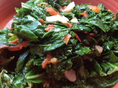 sauteed kale with tomatoes & garlic
