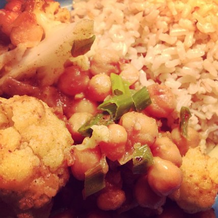 *curried cauliflower and chickpeas