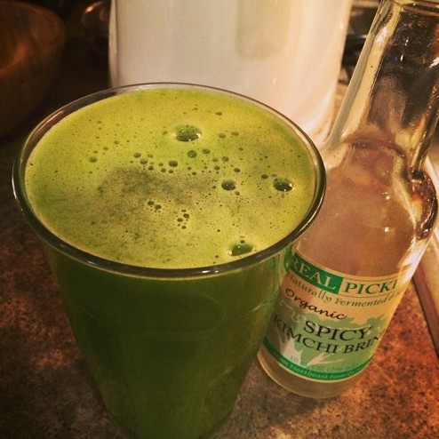 *Green juice with Kimchee Brine