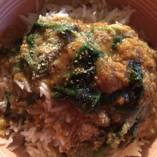 *spinach & red lentil dal